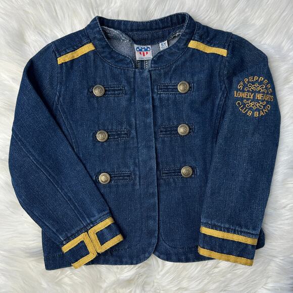 JUNK FOOD Beatles Denim Jacket Child Size 5T Sgt Peppers Lonely Hearts Club Band - Picture 1 of 6
